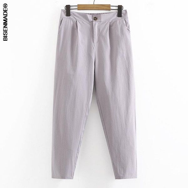 

plus size pants women clothing pencil 2021 autumn show thin solid color cotton loose washed female trousers 133, Black