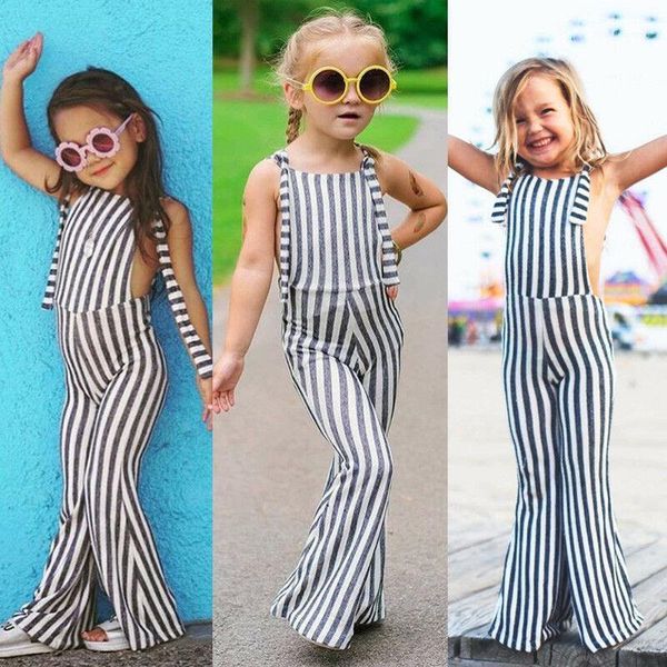 

jumpsuits summer stripes overalls cute toddler kids baby girl pants jumpsuit romper outfits1, Blue