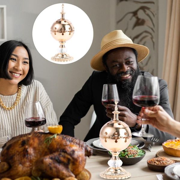 

1pc creative metal incense burner censer ornament furnace (golden) fragrance lamps