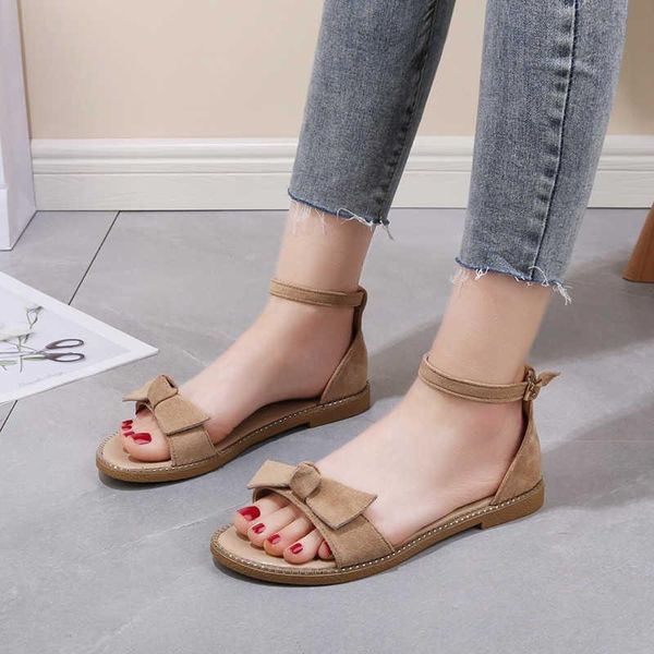 

sandals 2021 fashion pleated girls bowknot children shoes kids summer baby princess flat beach, Black