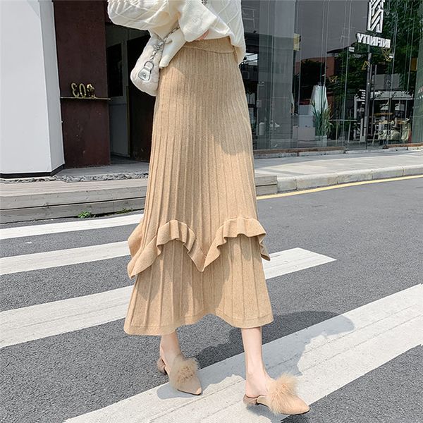 

high waist female mesh autumn and winter plied style casual fashion oversized skirt y412 ah43, Black