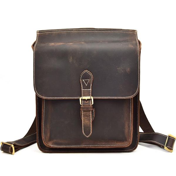 

backpack men's durable pack bag leather first layer casual