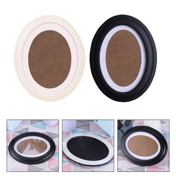 

frames 2pcs 7 inch oval wood picture wall hanging po decorations