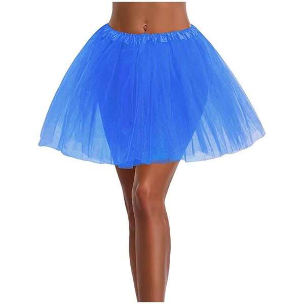 

skirts fashion tulle skirt pleated tutu women lolita petticoat bridesmaids sweet party midi jupe saias faldas summer, Black