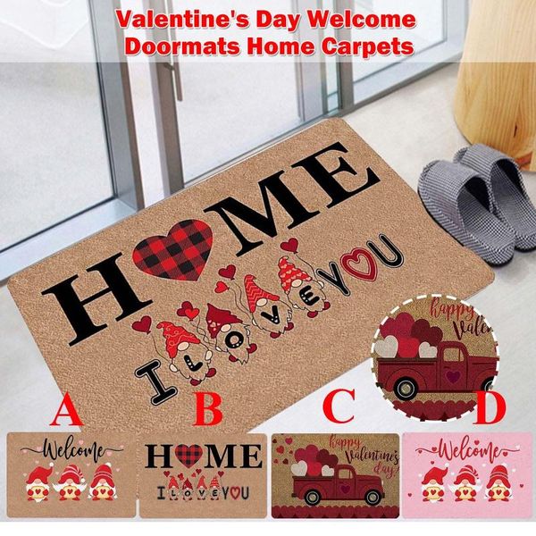 

valentine's day welcome doormats home carpets decor carpet living room non-slip corridor area kitchen mat doormat 1pc bath mats