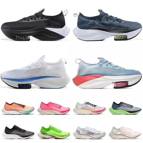 

wholesale 2021 zoom vaporfly next% mens womens running shoes sneakers triple black electric navy blue pine green designer trainers