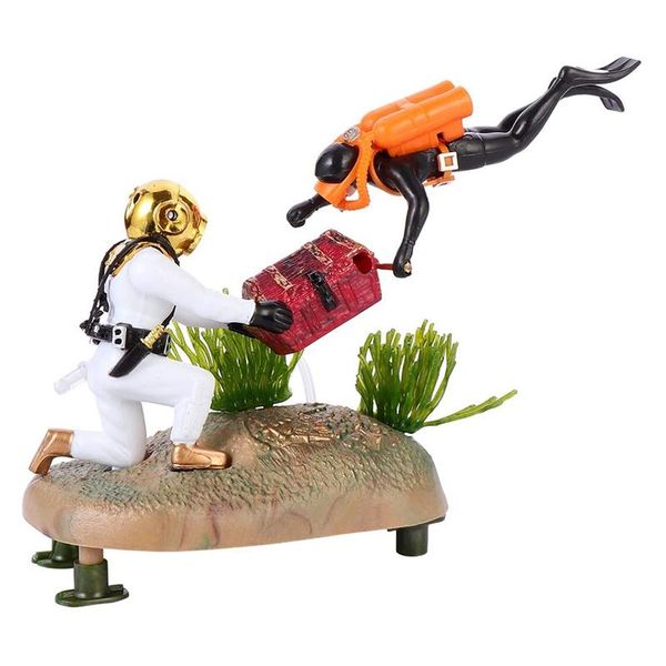 

decorations aquarium treasure chest diver floating fish tank landscape ornament decoration