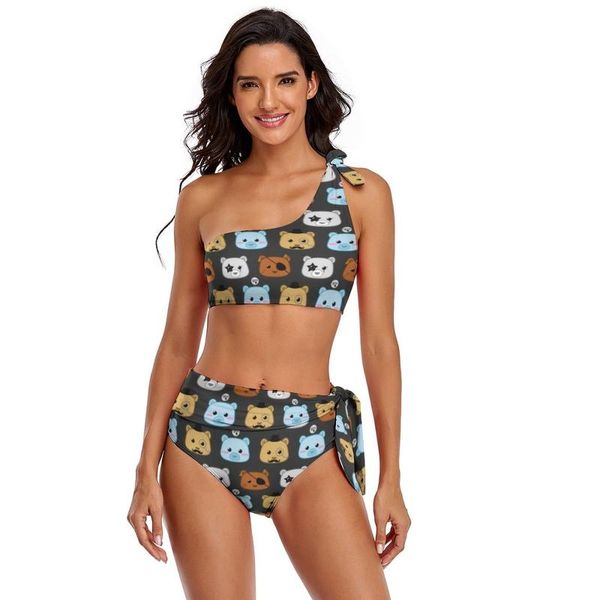 

one-piece suits teddy bikini swimsuit with ties 2 piece swimwear for chubby multicolor surfing bathing suit