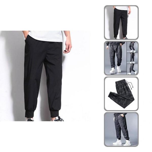 

men's pants men ankle banded plus size sweatpants warm autumn for sports, Black