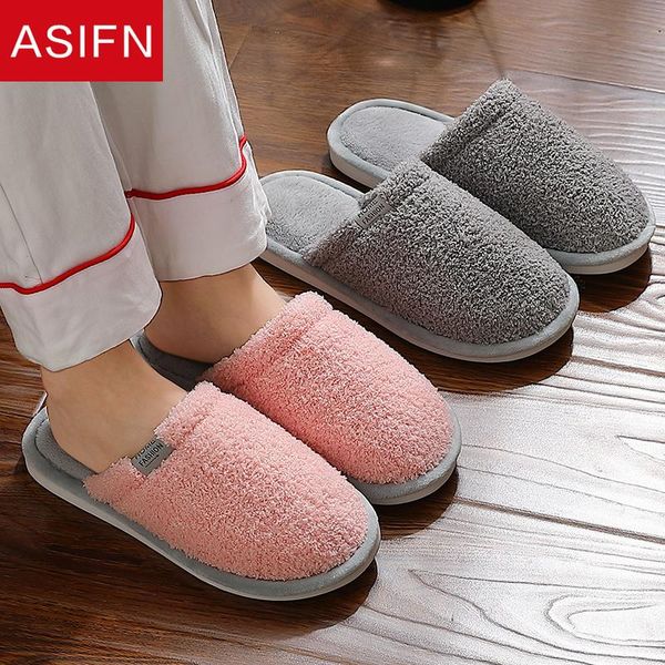 

slippers asifn simple flock indoor women's with fur keep warm solid design plush bedroom girls fuzzy men women shoes, Black