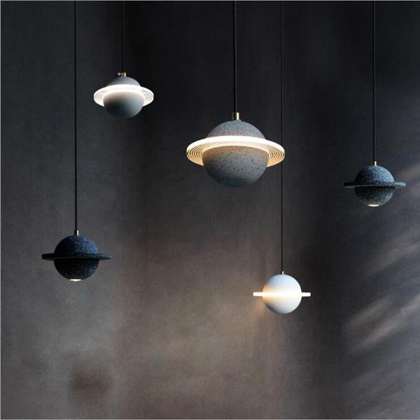 

pendant lamps loft creative personality cement planet light nordic dinning room restaurant bar single head bedside lamp
