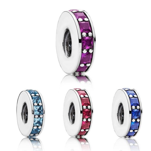 

fits pandora bracelets 30pcs multicolour crystal spacer silver charms bead charm beads for wholesale diy european sterling necklace jewelry, Black