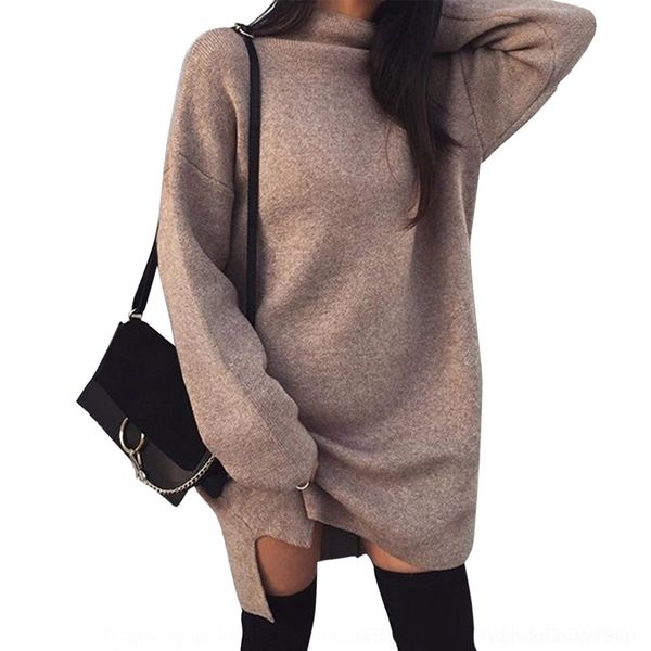 

dch sizelarge plus size dresses knitted high coll wear casual wearcasual large looseloose knit high collar fork dress female