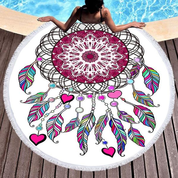 

yoga mats sports goods anti-slip mat round beach towel tassel dream catcher bath fitness cloak