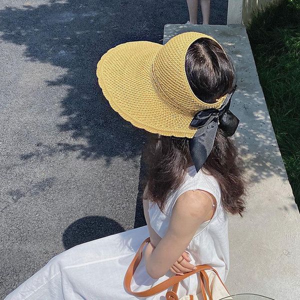 

wide brim hats 2021 spring summer women hat straw equestrian caps uv protection panama horsemanship beach chapeau femmel, Blue;gray