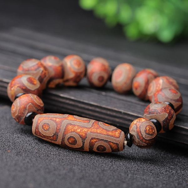 

beaded, strands nine-eyed dzi bead bracelet yu original stone tibetan natural male/, Black