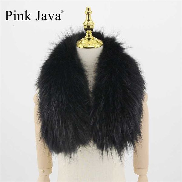 Pink Java QC20020 Free Real Fur Collar Collar Raccoon Natural per Parka 211220