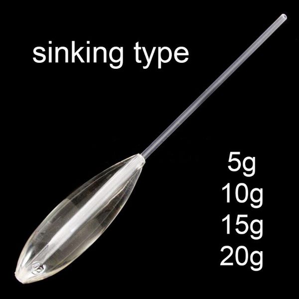 

5 pcs long disatance casting acrylic bombard fishing float sinking type 5g/10g/15g/20g accessories