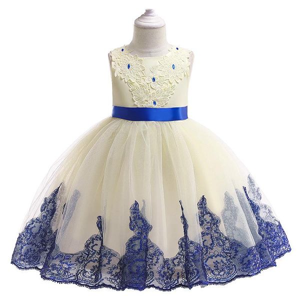 

baby girl clothes 2 colors cute bow mesh girls dress fashion lace flowers party wedding dresses 3-9 years old summer girl's, Red;yellow