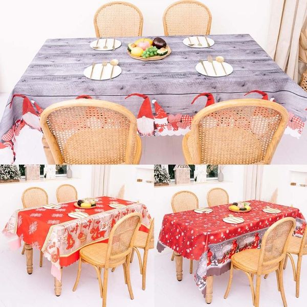 

table cloth rectangle bordered christmas tablecloth xmas tree gnome print home dining cover