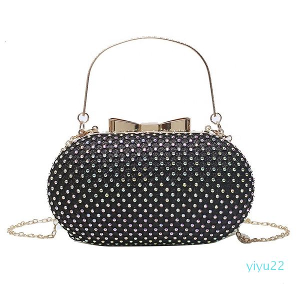

metal handle bowknot lock clutch purses lady handbag crossbody shoulder shining small evening bag