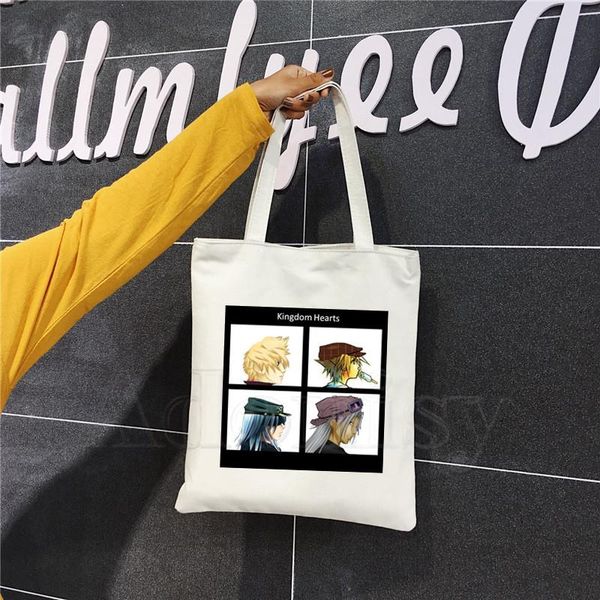 

shopping bags kingdom hearts women female foldable canvas shoulder bag tote eco casual handbag daily use