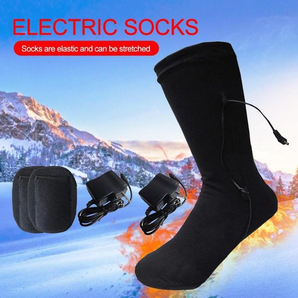 

sports socks heat trapping insulated heated boot thermal battery powered winter electric for men women, Black