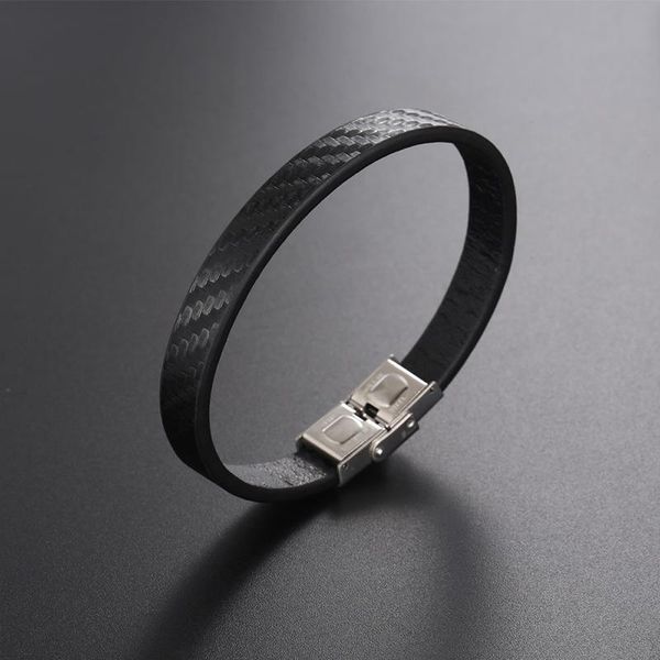 

link, chain korean fashion students' simple style titanium steel leather rope detachable bracelet handcrafted custom gifts diy men jewe, Black