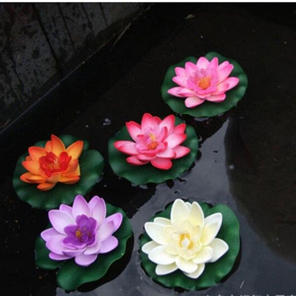 

garden decorations artificial lotus leaf water lily floating flower pool pond tank ornament decoration drop