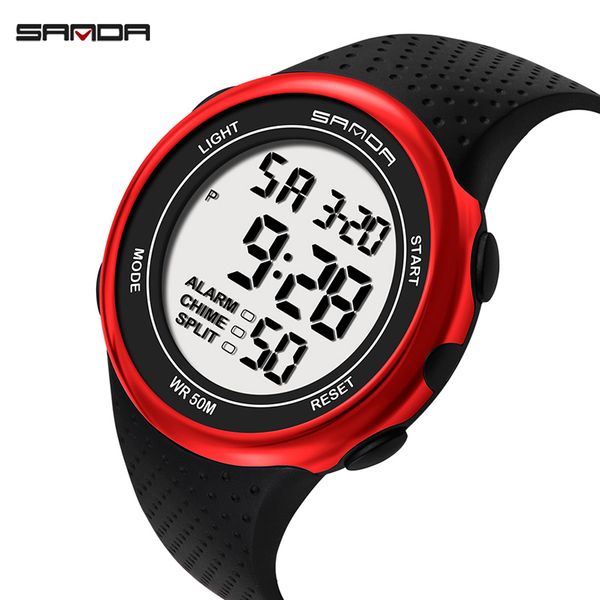 

fashion sanda 375 men's watches led digital clock luxury electronic watch diving swimming sport wristwatches relogio masculino x0524, Slivery;brown