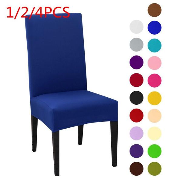 

chair covers 1/2/4pcs solid color cover spandex stretch elastic slipcovers white for dining room banquet kitchen wedding