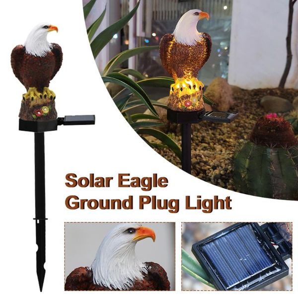 

lawn lamps 1pc solar eagle ground plug lamp ornament figurine garden light glowing statue decor outdoor courtyard