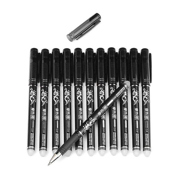 

gel pens 12pcs 0.5mm erasable pen washable handle blue black ink refill rod school office writing stationery