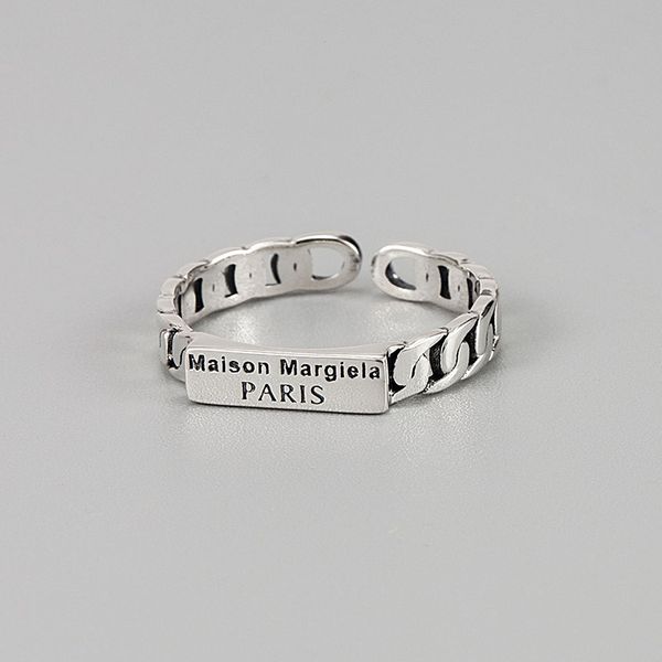 

s925 sterling silver personality retro english letter ring european and american style old thai girl tide index finger