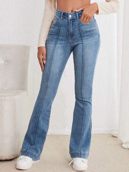 

flare leg seam jeans y4ak#, Blue