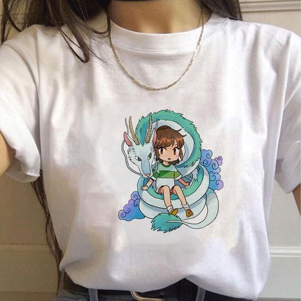 

anime spirited away summer women t shirt dragon viper harajuku retro graphic tee female, White