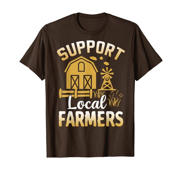 

support your local farmers gift t-shirt, White;black