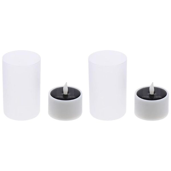 

candles 2pcs festival elements design flameless candle lamps for home party decor (white)