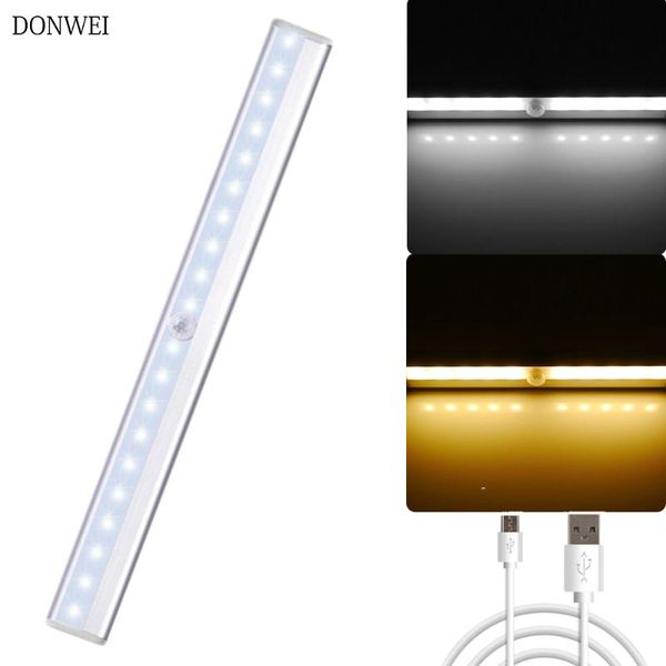 

cabinet light motion activated night 5v pir sensor usb charge kitchen bedroom wardrobe indoor stair wall lamps