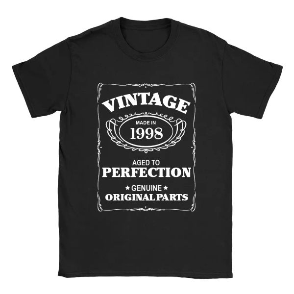 

aged to perfection 1998 mens t-shirt 20th birthday 20 years old gift top, White;black