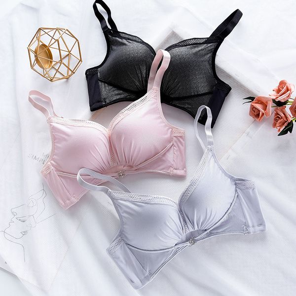 

bras sets embroidered lace traceless bra set gathers lingerie 39, Red;black