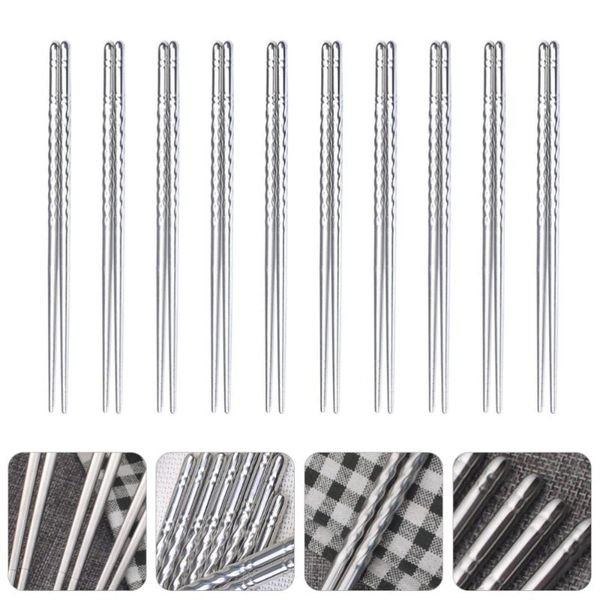 

chopsticks 10 pcs stainless steel chopstick spiral long lightweight