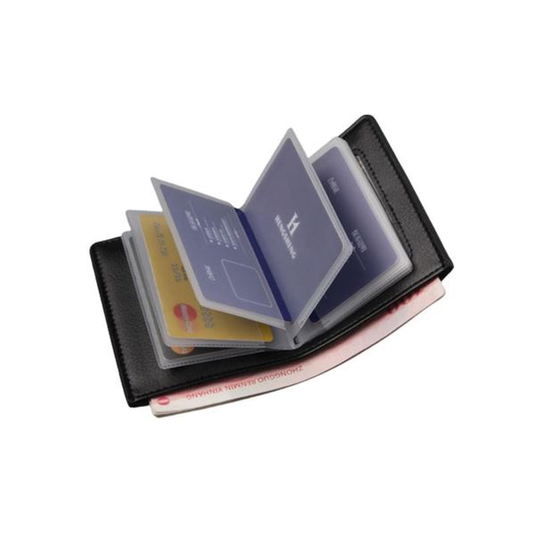 

men wallet ultra-thin vertical coin purse multi-card package short retro wallet pu leather business, Red;black