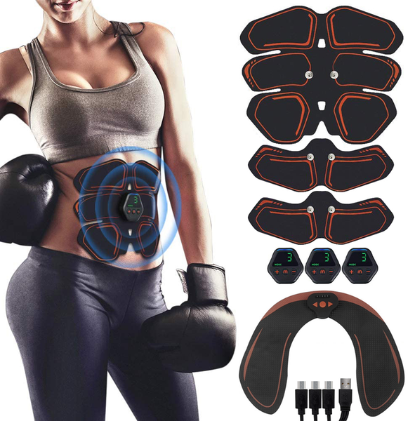 

muscle stimulator ems abdominal hip trainer toner usb abs fitness training gear machine home gym weight loss body slimming