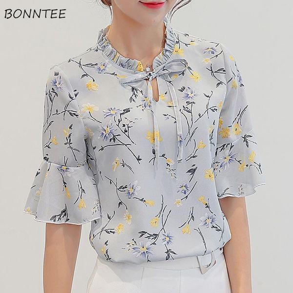 

shirts women short sleeve chiffon simple daily all-match elegant korean style womens clothing comfortable trendy casual students women', White