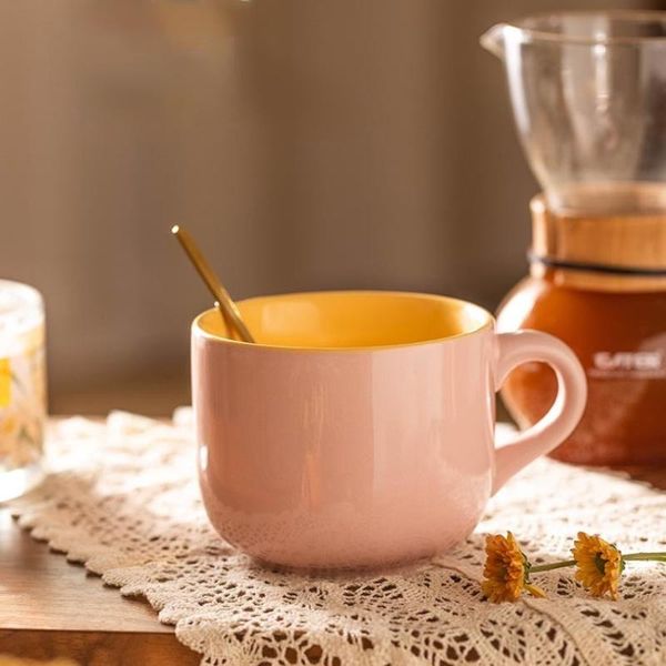 

mugs mug household water cup ceramic girls large capacity oatmeal breakfast coffee