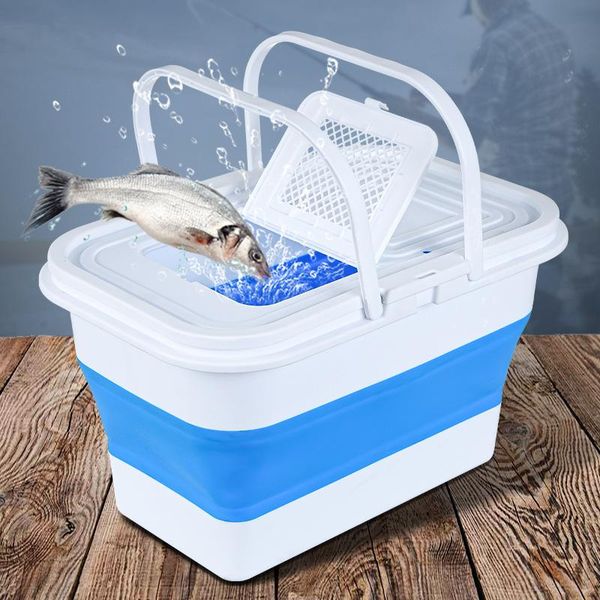 

buckets outdoor fishing bucket fish guard with lid foldable