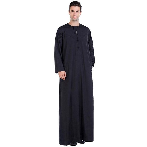 

ethnic clothing eid mubarak muslim egypt black men's prayer clothes monochrome loose pakistan saudi arabia ramadan robe, Red