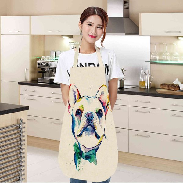 

apron painted dog cotton linen printed advertising gift
