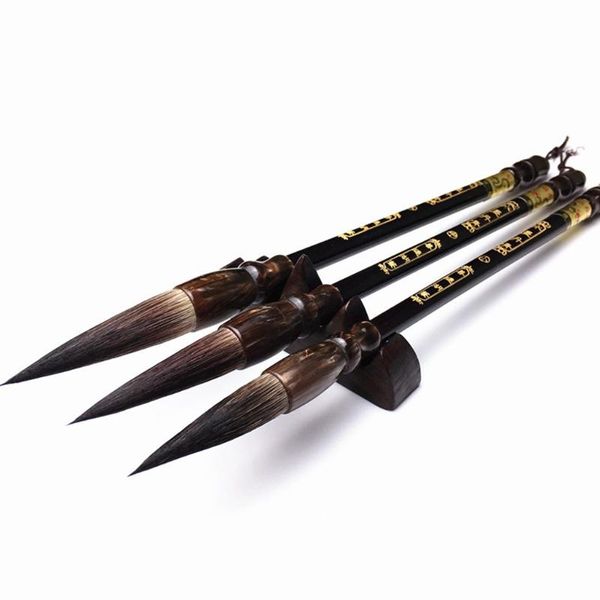 

gift sets chinese calligraphy brush xiong hao hair not fall washable reusable large/medium/small 3 types writing for
